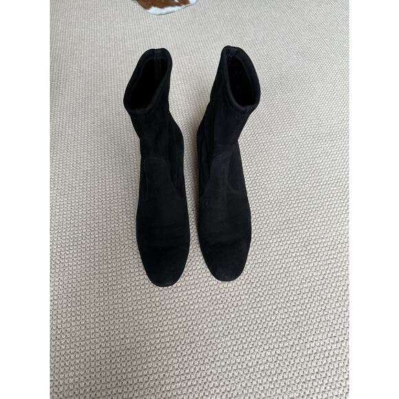 $575 Stuart Weitzman Niki 60 Suede Boots Black Sock 7.5 Great Condition - Picture 9 of 10